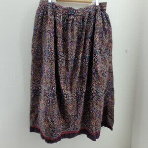 Vintage Taraliya For Anokhi Skirt Pockets Drawstring Multi-color Cotton Maxi OS